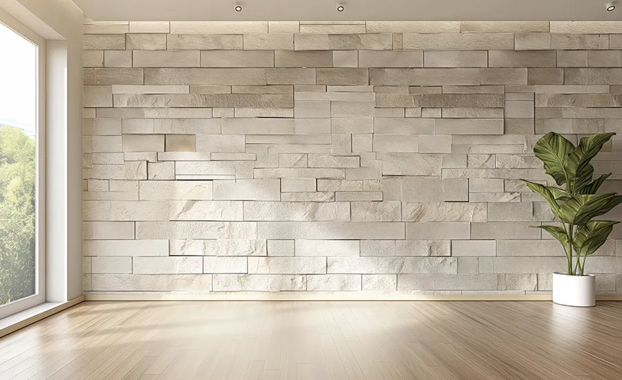 Luxury Wall Finishes Luxury Wall Finish in Brightly Lit Room