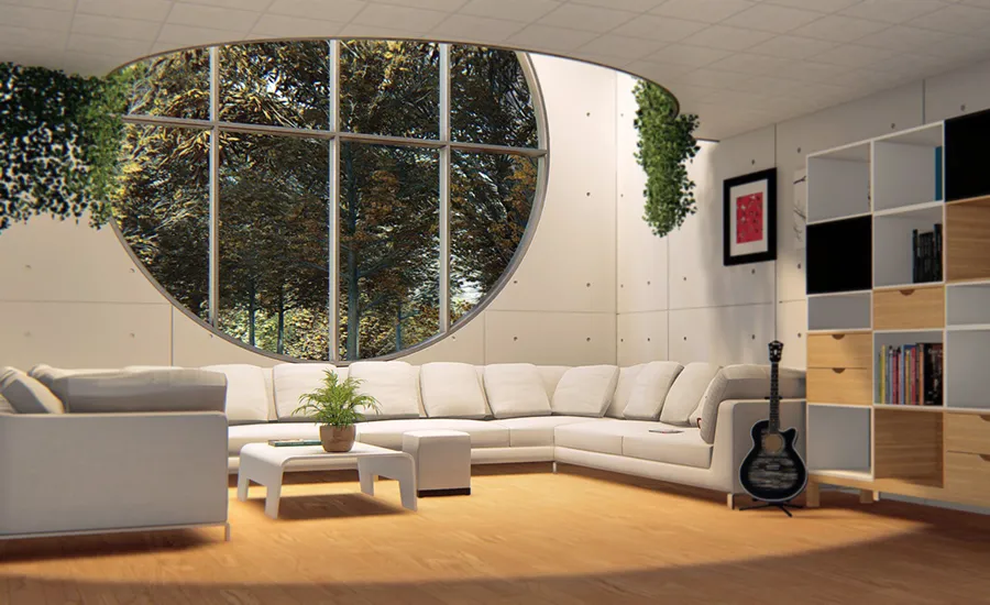 Premium Windows Premium Round Windows in Living Room