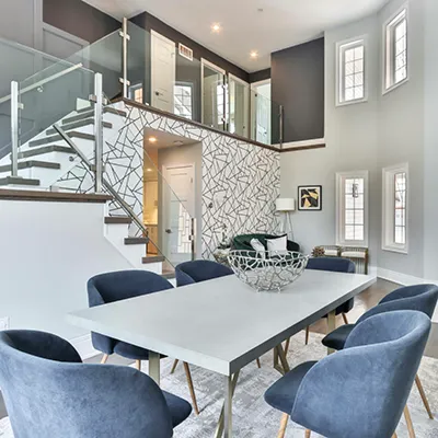 Upscale two-level living area